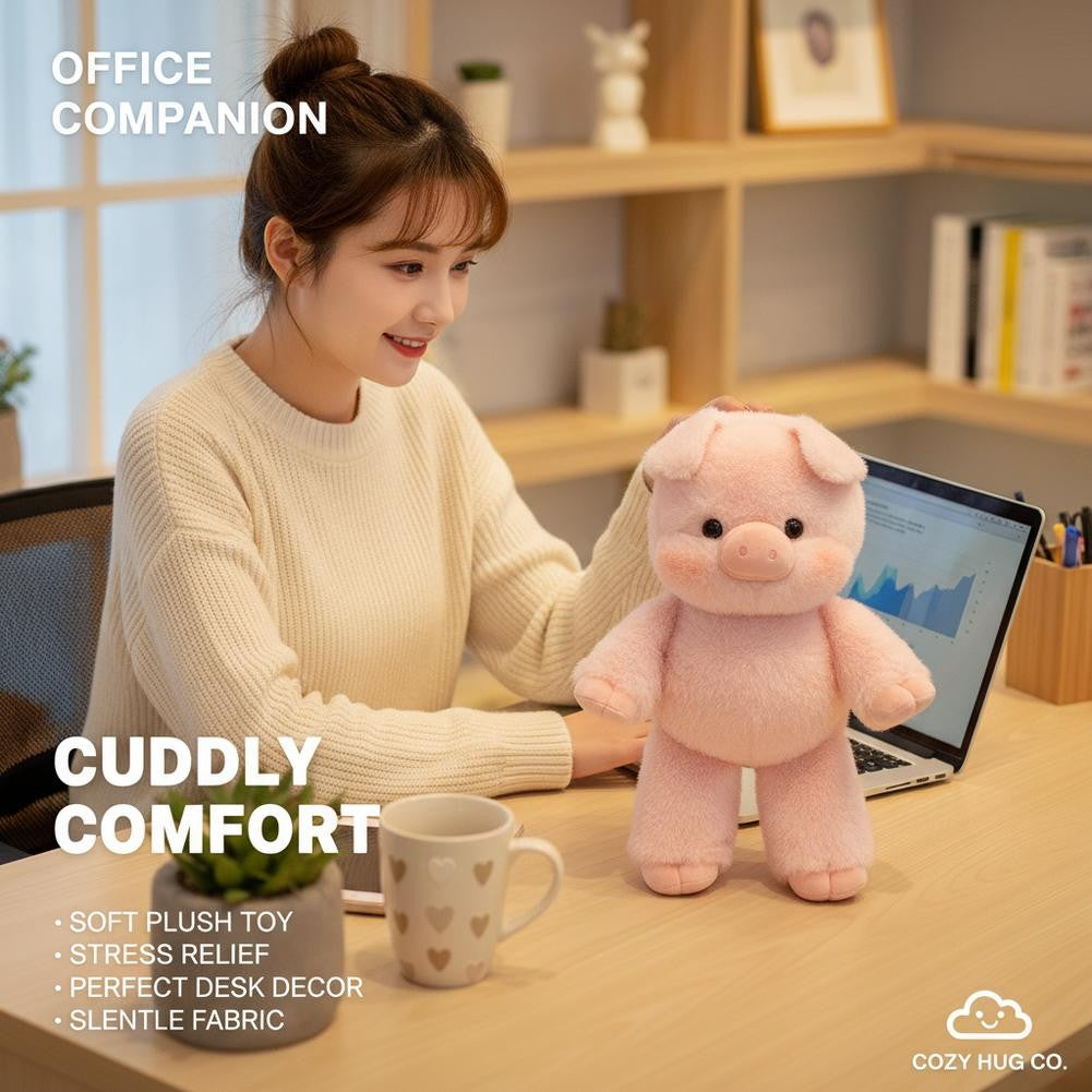 Pelúcia Abraço Quentinho™ 🧸💖 – Companheiro de Conforto (Panda, Vaquinha ou porquinho)